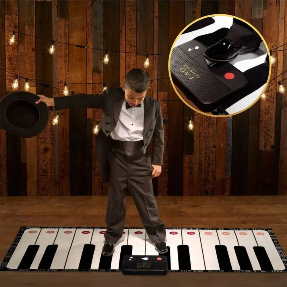 FAO Schwarz Giant Dance-On Piano Mat - Black, White, Red, Orange